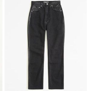 Half Leather/ Half Denim - Abercrombie High Rise Ankle Straight Jean - 28